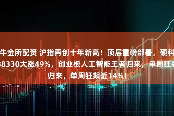牛金所配资 沪指再创十年新高！顶层重磅部署，硬科技宽基588330大涨49%，创业板人工智能王者归来，单周狂飙近14%！